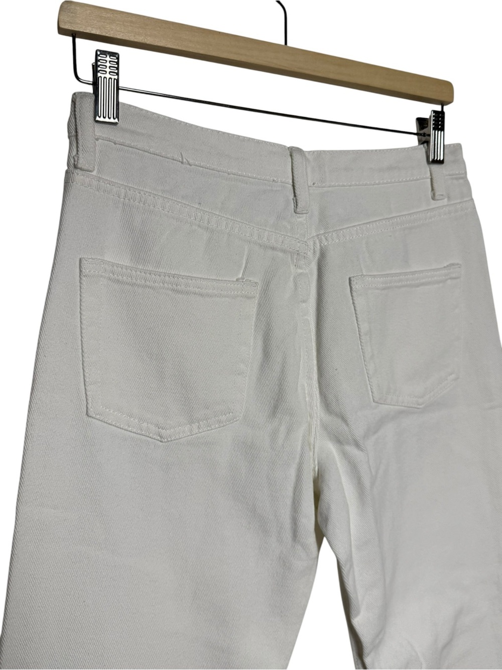 👌Princess Polly high waist straight leg raw hem white jeans cotton Size 6 - Picture 7 of 9